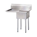 Thorinox TSS-2424-L24 24″ x 24″ x 14″ One Compartment Sink With Left Drain Board