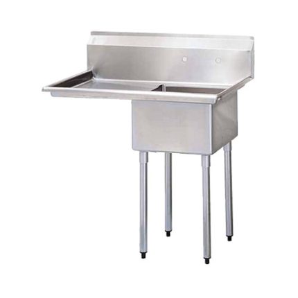 Thorinox TSS-2424-L24 24″ x 24″ x 14″ One Compartment Sink With Left Drain Board